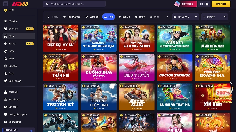 Slots HD88 có nhiều chủ đề đa dạng theo mùa