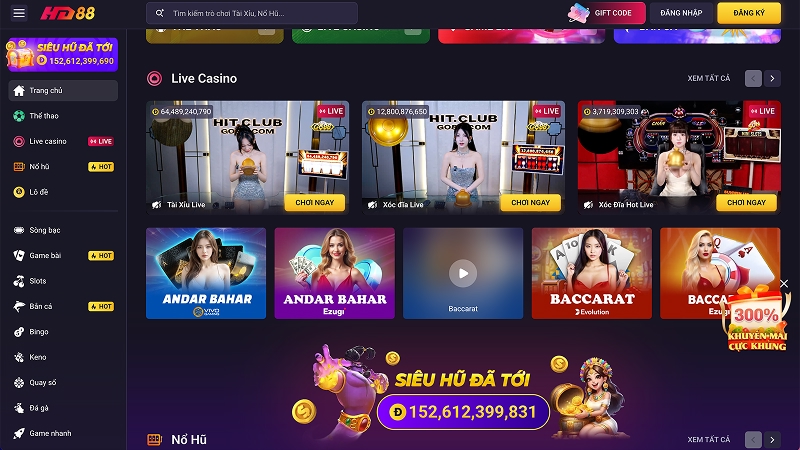 Trang chủ HD88 đẹp mắt và dễ nhìn